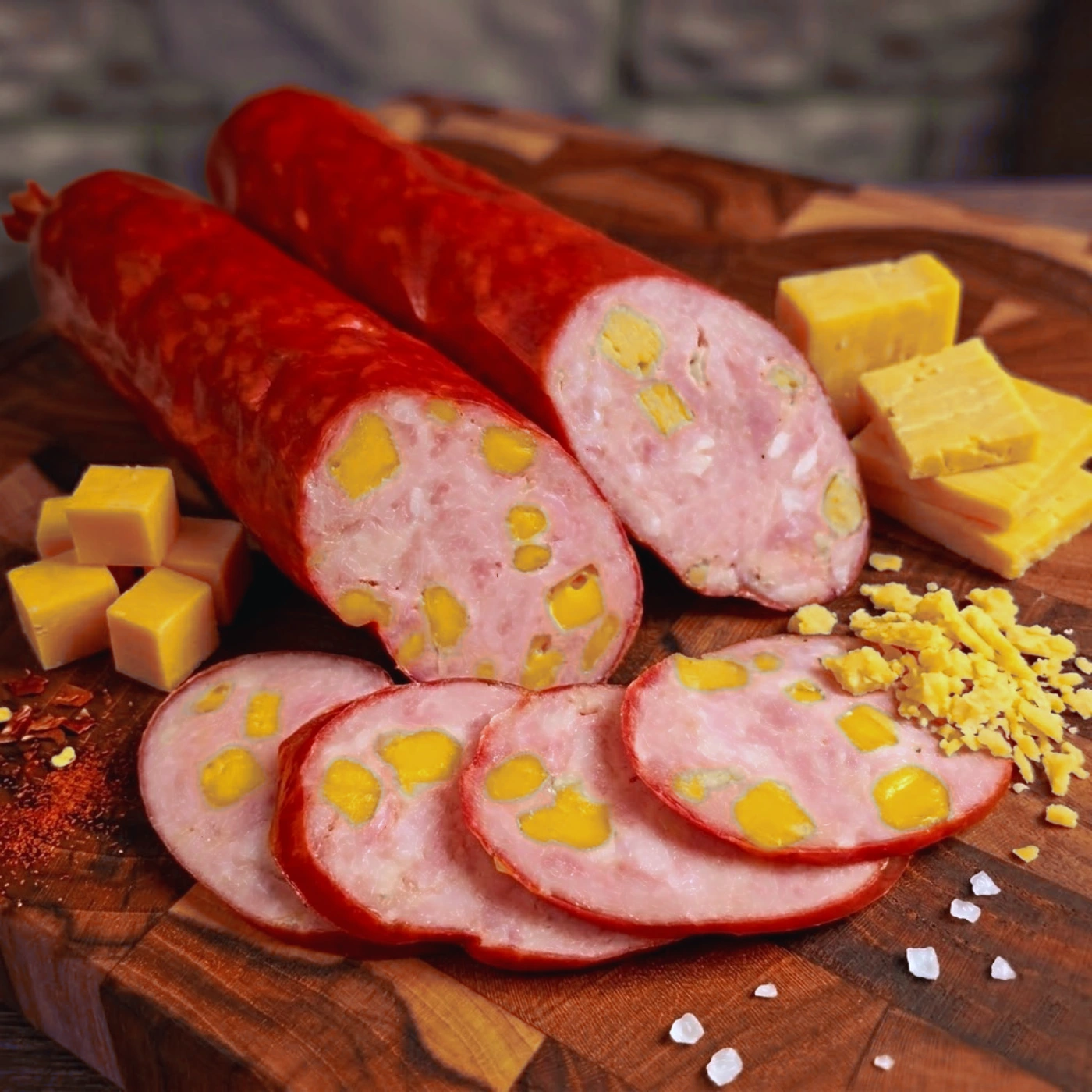 Копчёная колбаса с сыром